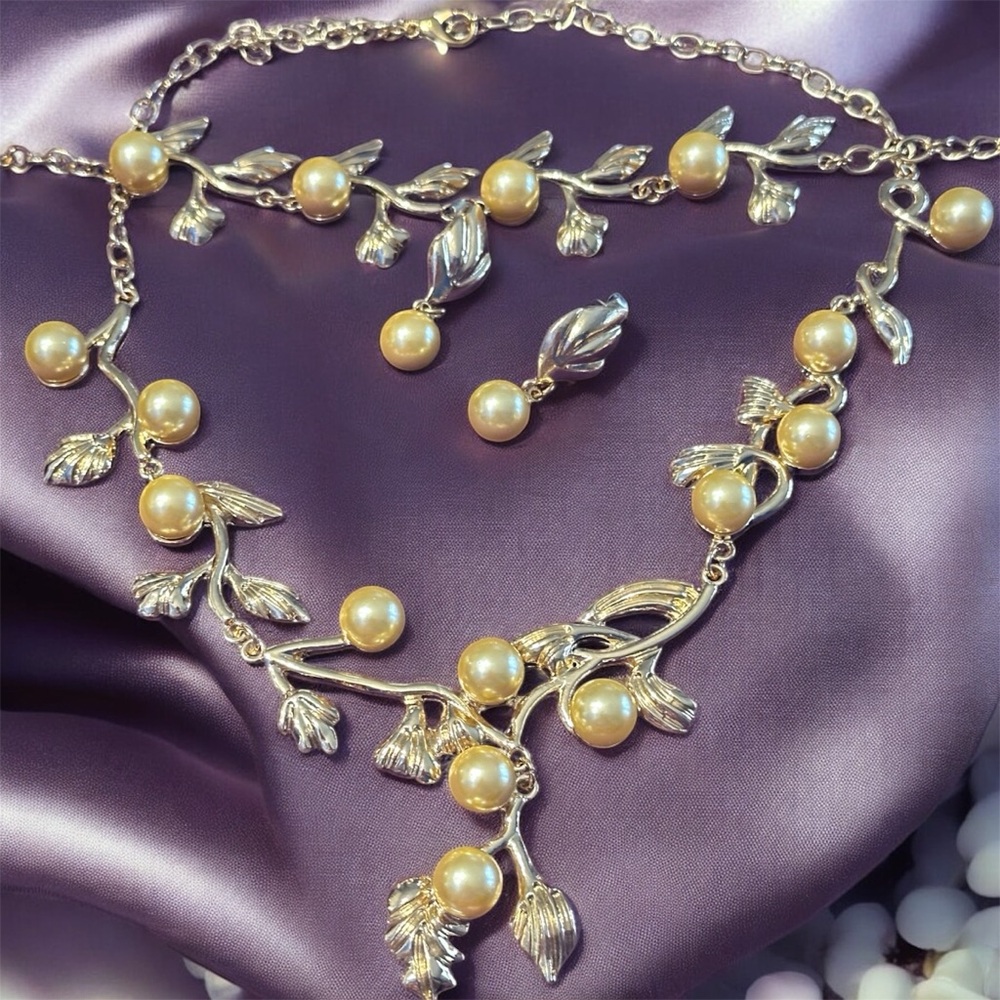 Pearlfection South Sea Golden Shell Pearl Gold plated Necklace Bracelet Earrings